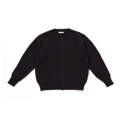 TWEEDY YARN BUTTONED CREW-NECK SWEATER