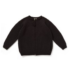 ZIP UP CREW-NECK SWEATER