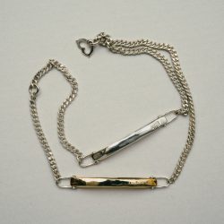 EXCLUSIVE ID BRACELET SILVER925 (DOUBLE) (SILVER/GOLD)