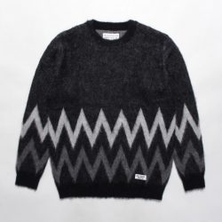 ZIGZAG MOHAIR CREW NECK SWEATER