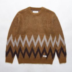 ZIGZAG MOHAIR CREW NECK SWEATER