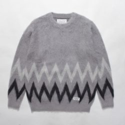 ZIGZAG MOHAIR CREW NECK SWEATER