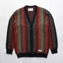 STRIPED MOHAIR CARDIGAN