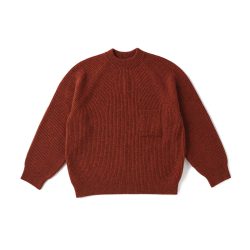 TWEEDY YARN MOCK-NECK SWEATER