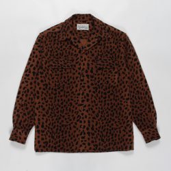 LEOPARD WOOL OPEN COLLAR SHIRT