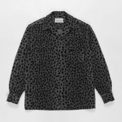 LEOPARD WOOL OPEN COLLAR SHIRT