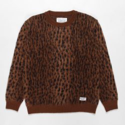 LEOPARD MOHAIR CREW NECK SWEATER