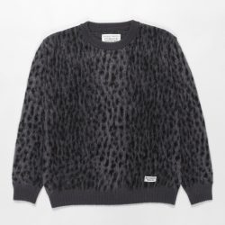 LEOPARD MOHAIR CREW NECK SWEATER