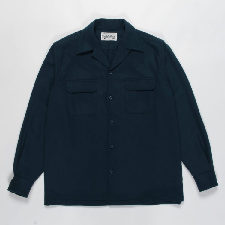 WACKO MARIA KASURI OPEN COLLAR SHIRT L/SKASU