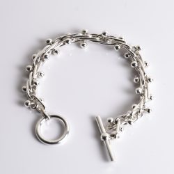 TAXCO SILVER BEADED BRACELET / mid