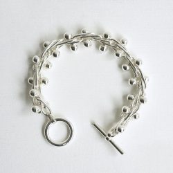 TAXCO SILVER BEADED BRACELET / Large