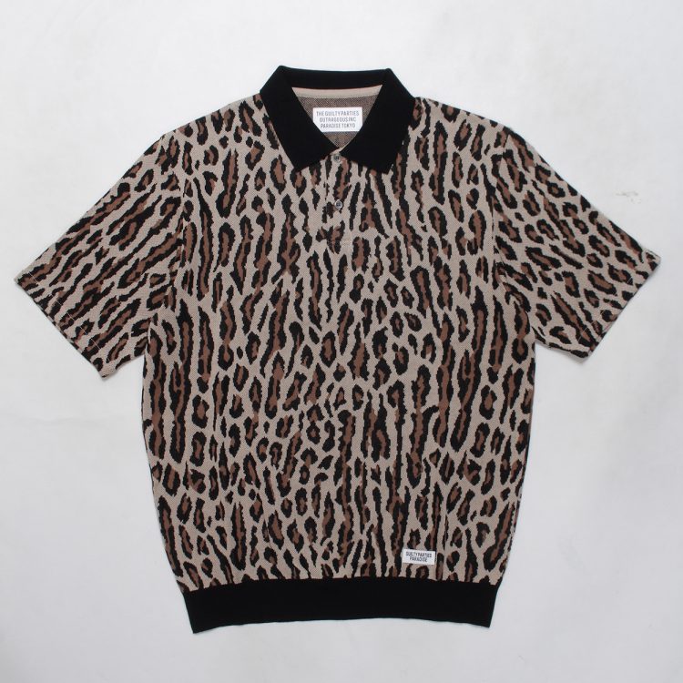 ニットポロ WACKO MARIA LEOPARD KNIT POROalyx - ポロシャツ