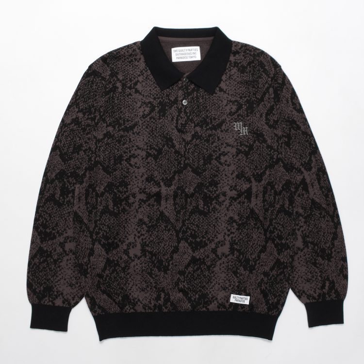 ニットポロ WACKO MARIA LEOPARD KNIT POROalyx - ポロシャツ