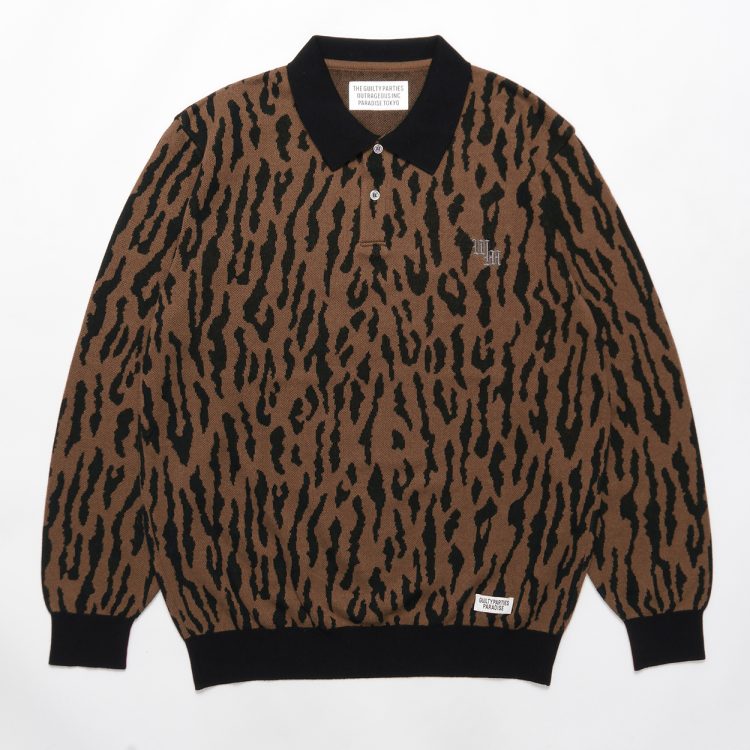 WACKO MARIA LEOPARD KNIT PORO SHIRT