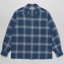 OMBRAY CHECK OPEN COLLAR SHIRTS L/S (TYPE-2)