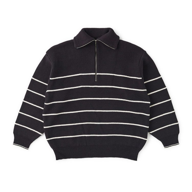 OLD JOE (オールドジョー) STRIPE BASQUE ZIP SWEATER ジップニット 