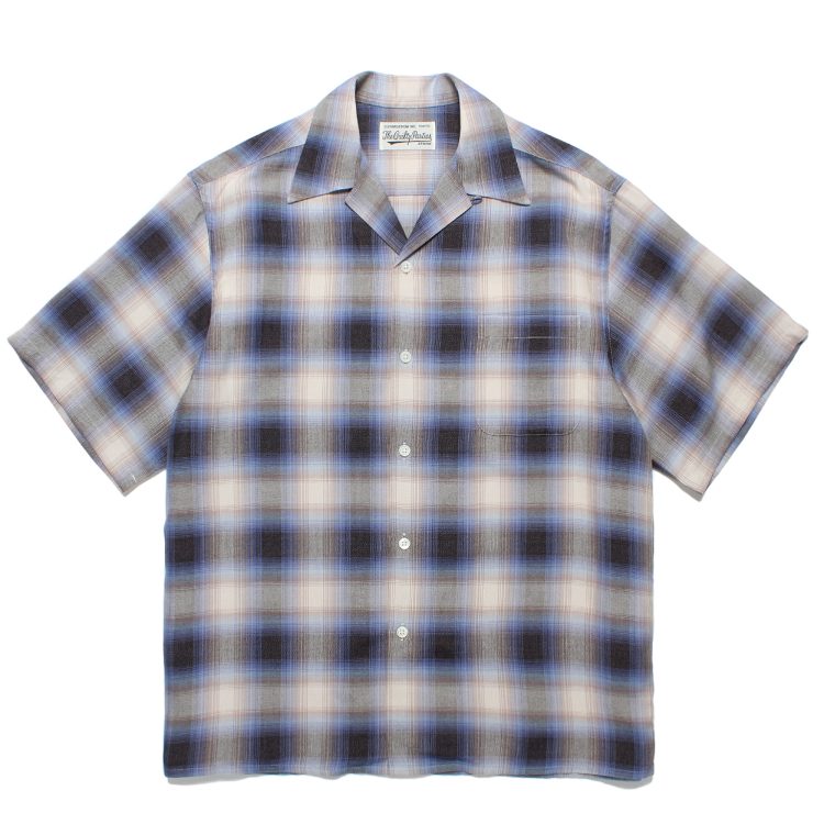 WACKO MARIA (ワコマリア) OMBRE CHECK OPEN COLLAR SHIRT | kaddish