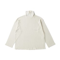 TURTLE-NECK SILK NEP RIBED TOPS