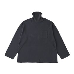 TURTLE-NECK SILK NEP RIBED TOPS