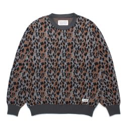 LEOPARD JACQUARD KNIT SWEATER