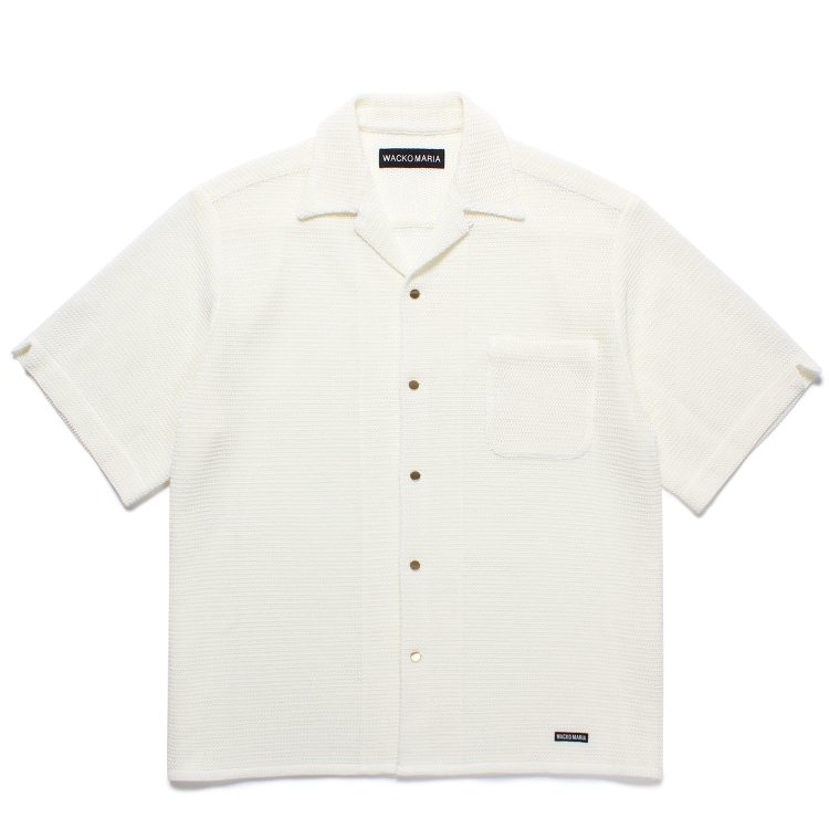 WACKO MARIA ワコマリア ニットシャツ 半袖 M 白 ホワイト WACKO MARIA (ワコマリア) KNIT SHIRT ニット シャツ | kaddish