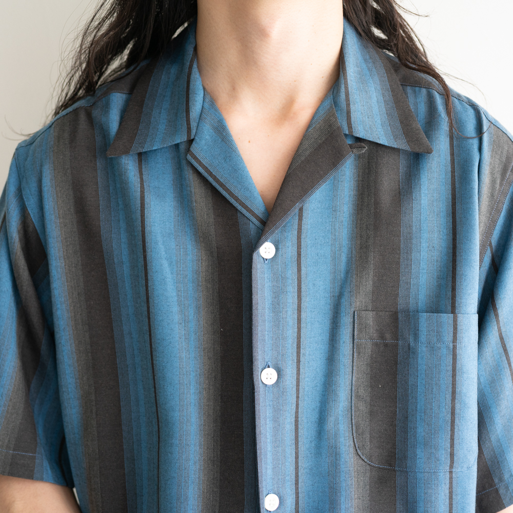 WACKO MARIA / OMBRE STRIPED OPEN COLLAR SHIRT S/S / kaddish