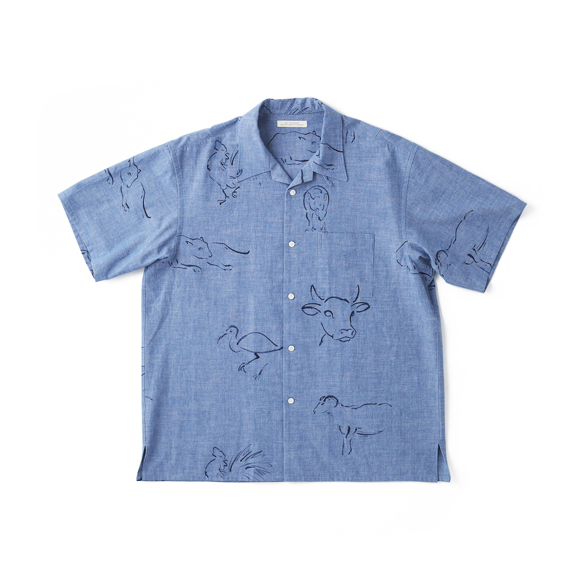 ORIGINAL PRINTED OPEN COLLAR SHIRTS(DRAWING)Short-sleeve