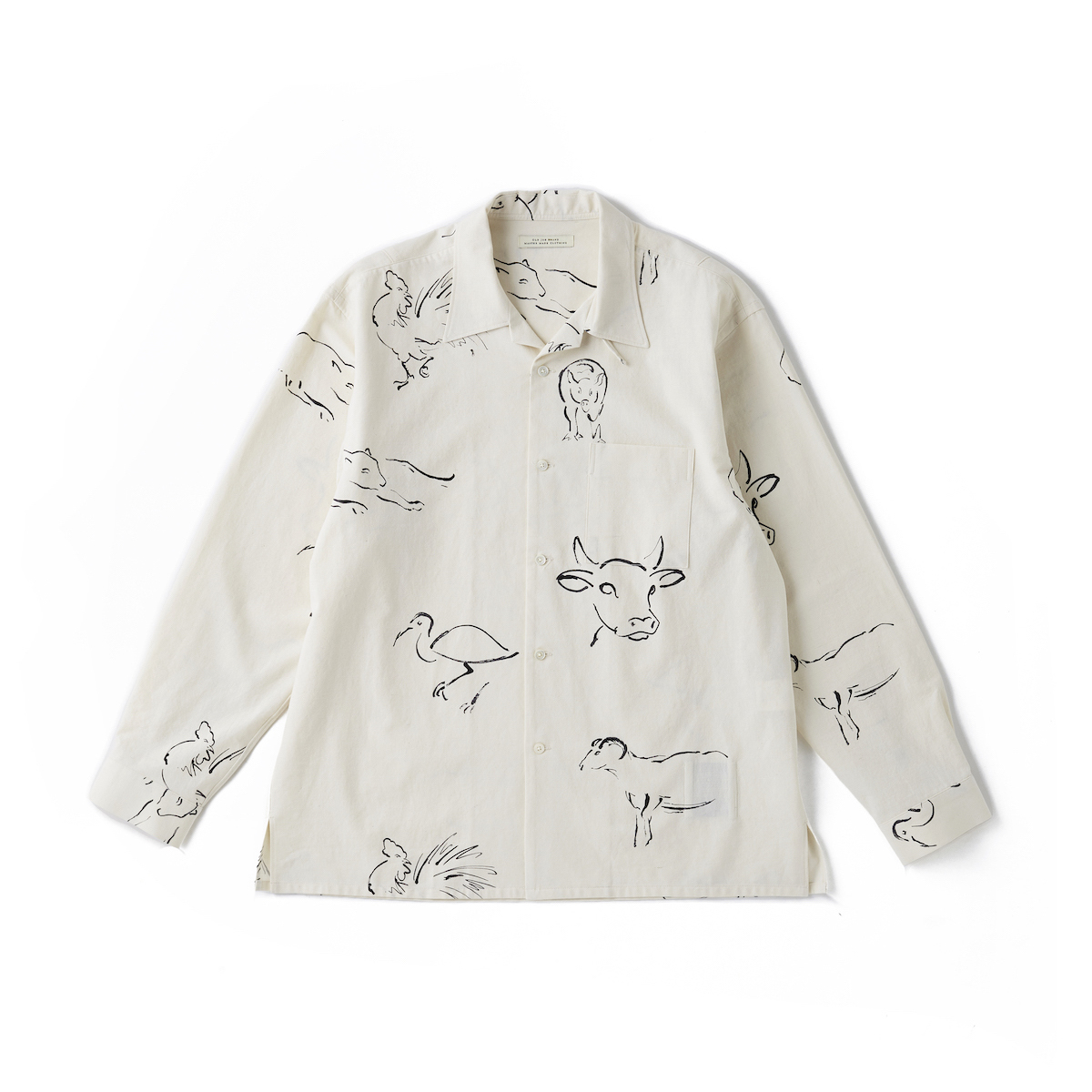 ORIGINAL PRINTED OPEN COLLAR SHIRTS(DRAWING)Long-sleeve