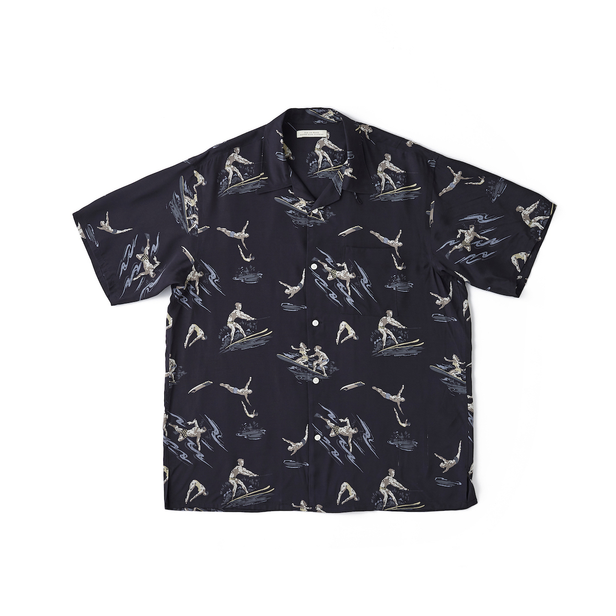 ORIGINAL PRINTED OPEN COLLAR SHIRTS(SWIM) Short-sleeve