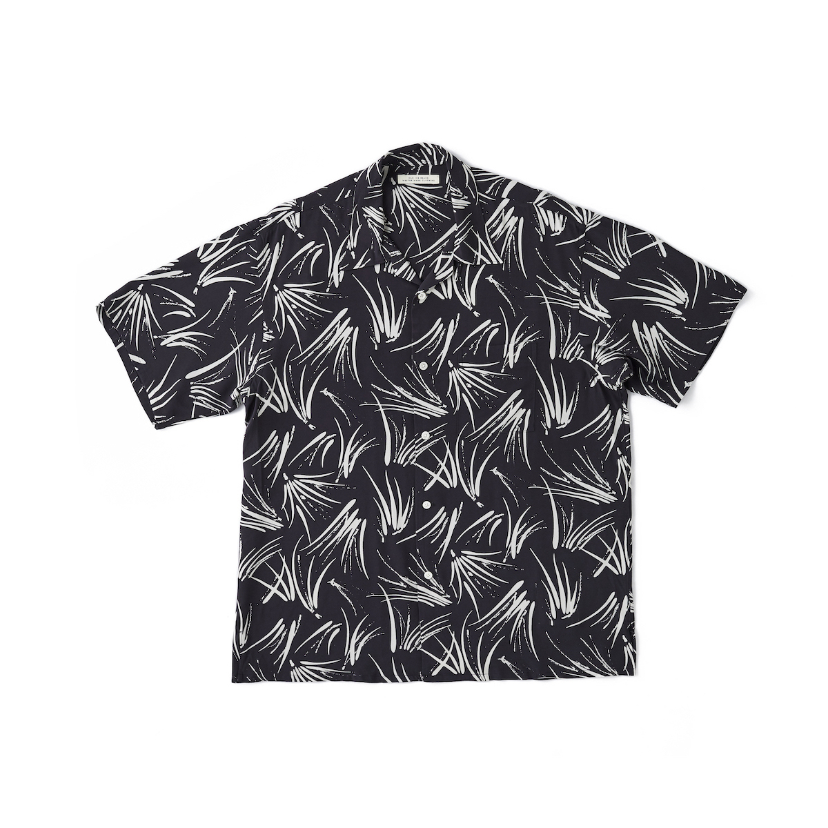 ORIGINAL PRINTED OPEN COLLAR SHIRTS(PINE NEEDLE)Short-sleeve
