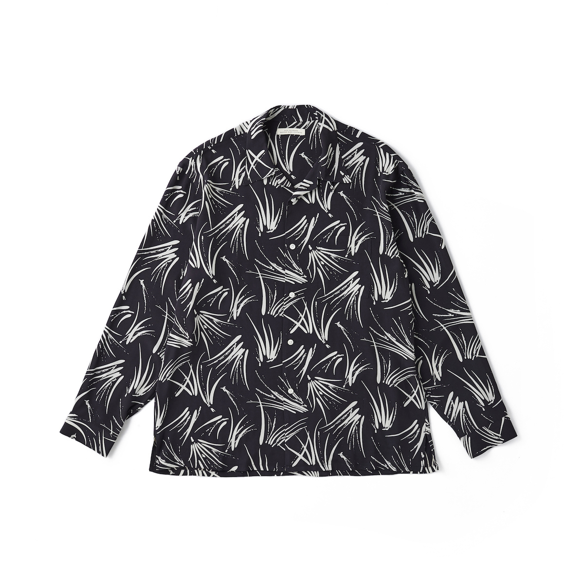 ORIGINAL PRINTED OPEN COLLAR SHIRTS(PINE NEEDLE)Long-sleeve