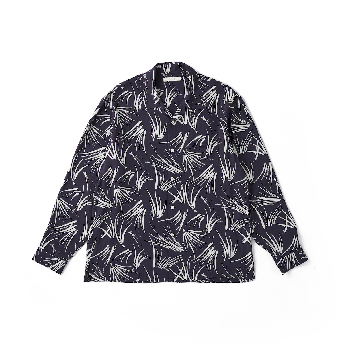 ORIGINAL PRINTED OPEN COLLAR SHIRTS(PINE NEEDLE)Long-sleeve