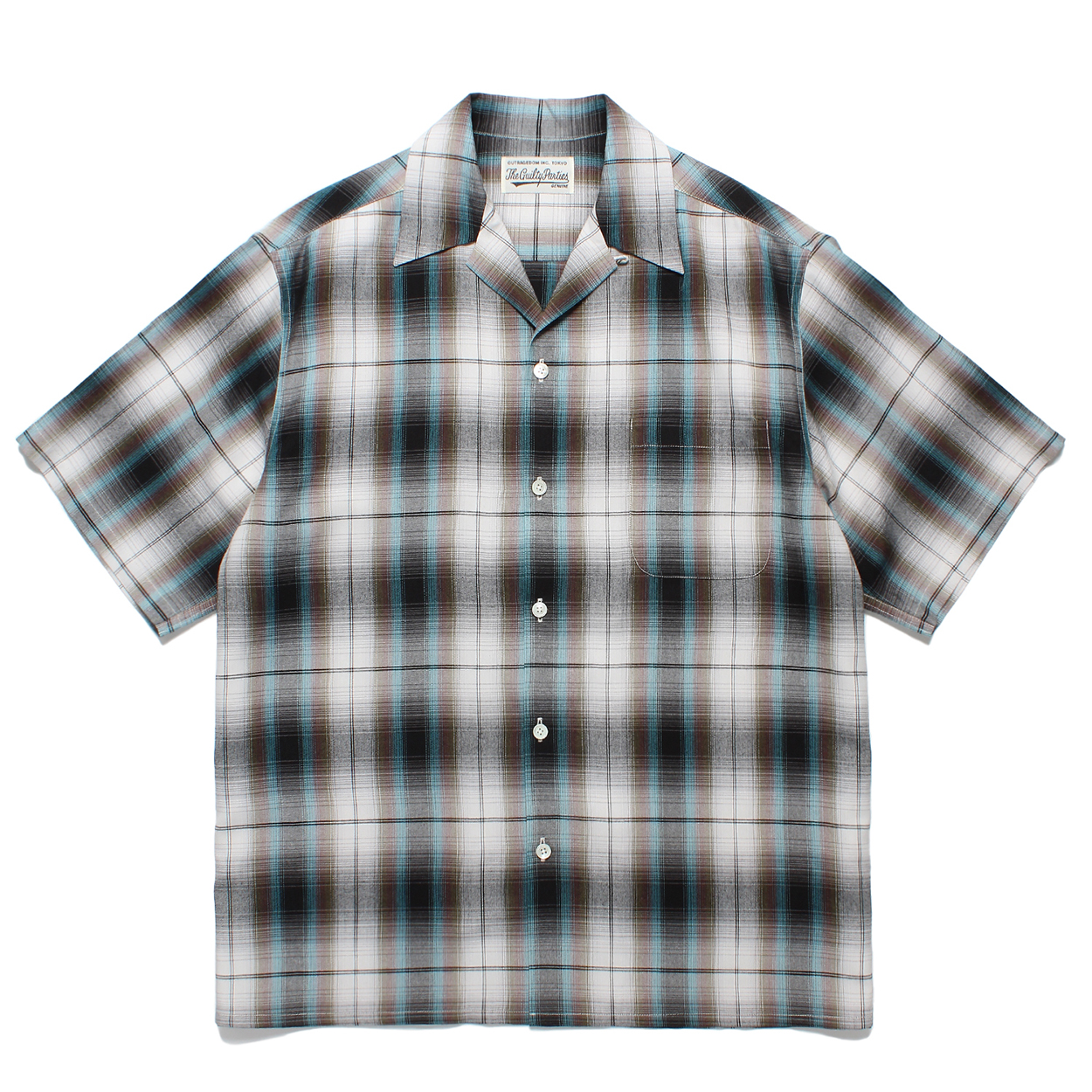 OMBRE CHECK OPEN COLLAR SHIRT S/S (TYPE-2)
