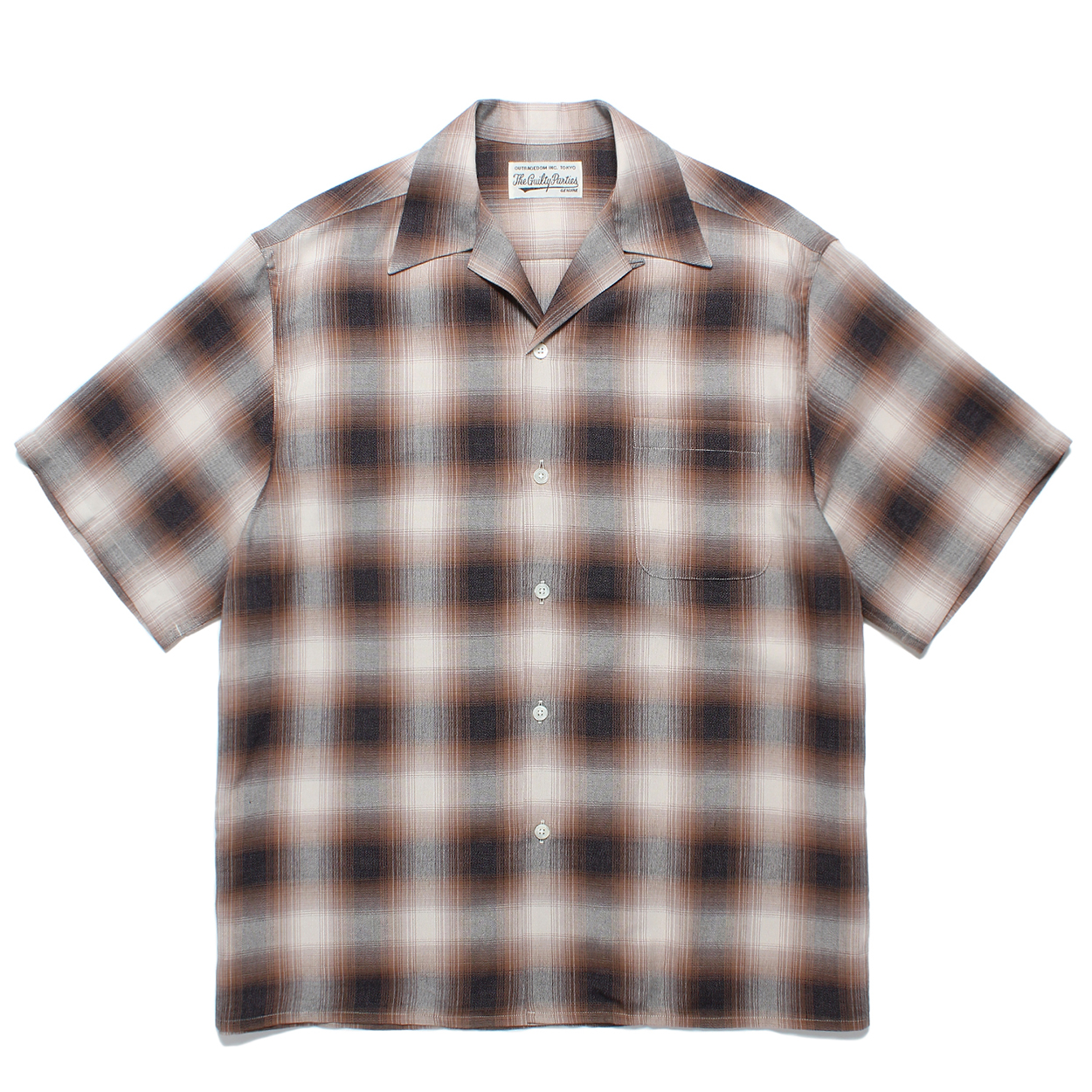 OMBRE CHECK OPEN COLLAR SHIRT S/S (TYPE-1)