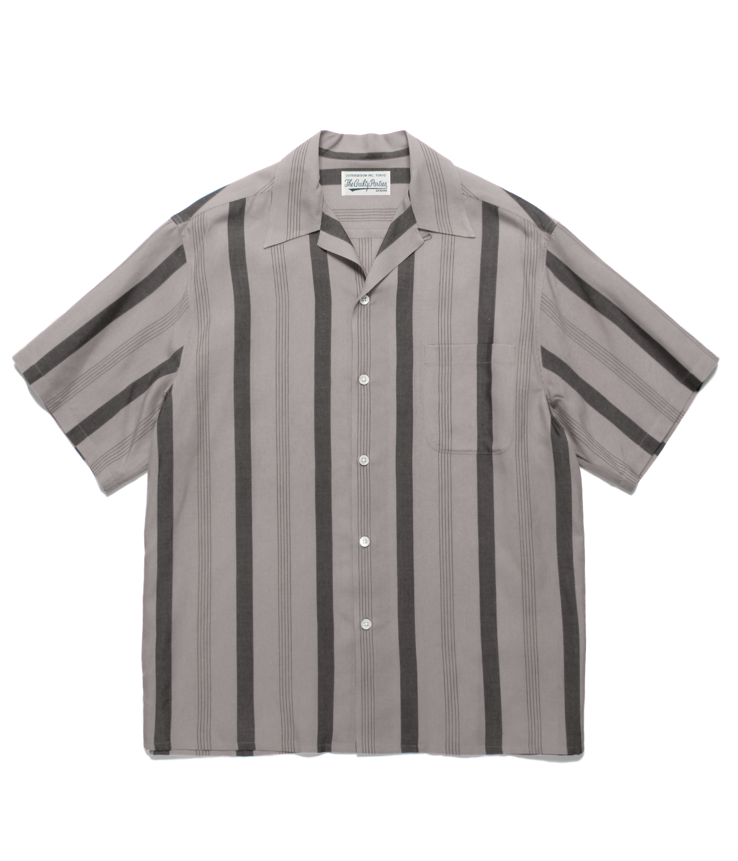STRIPED OPEN COLLAR SHIRT S/S (TYPE-1)