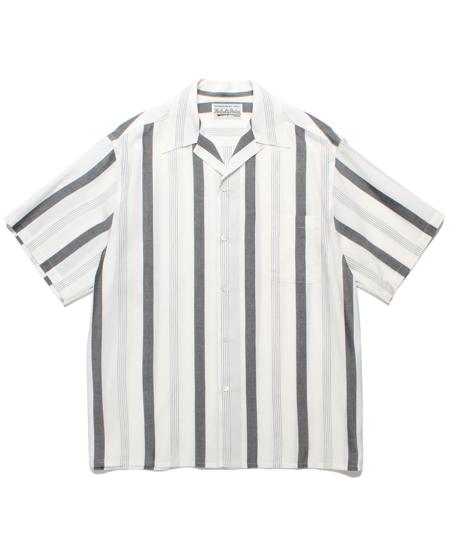 STRIPED OPEN COLLAR SHIRT S/S (TYPE-1)