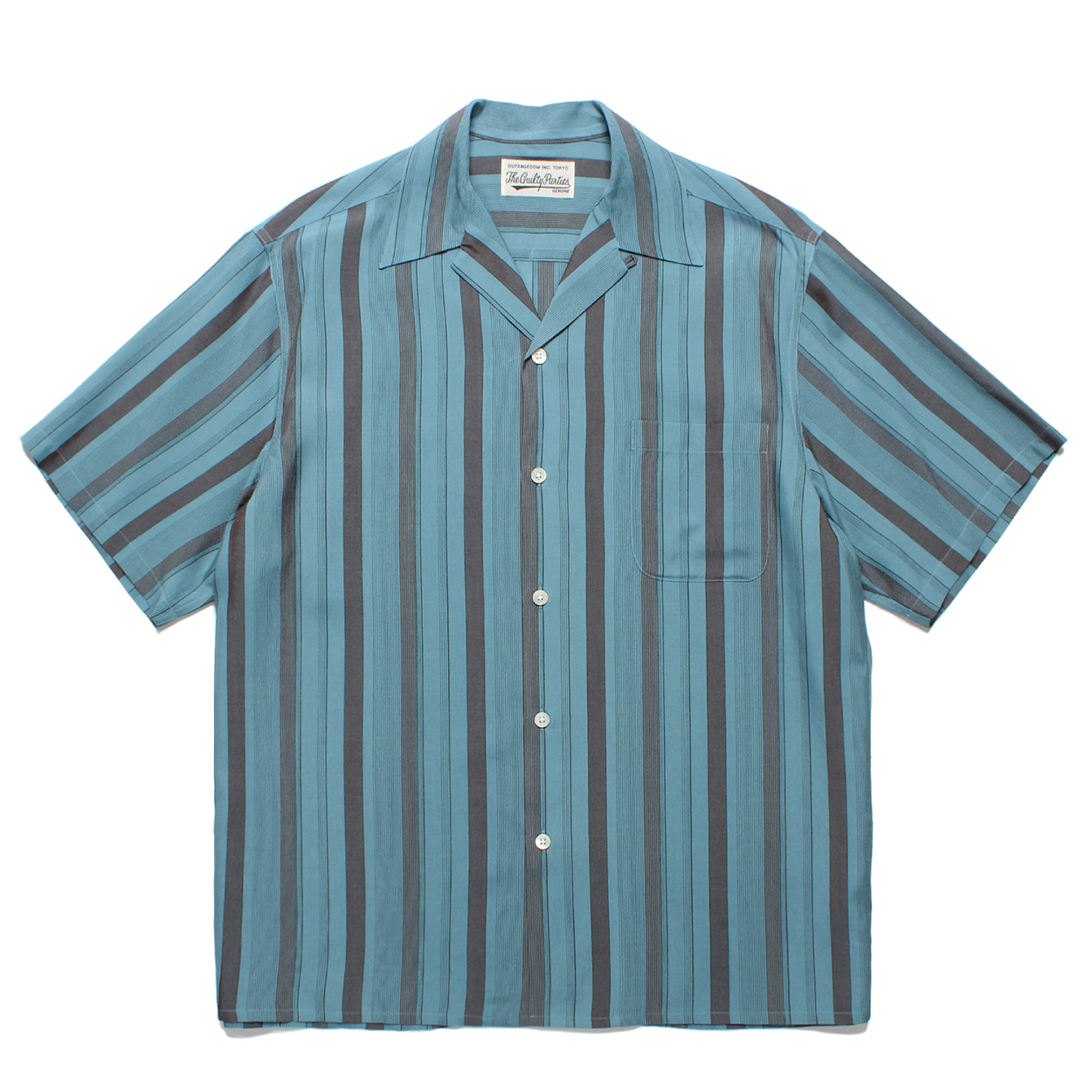 STRIPED OPEN COLLAR SHIRT S/S (TYPE-2)