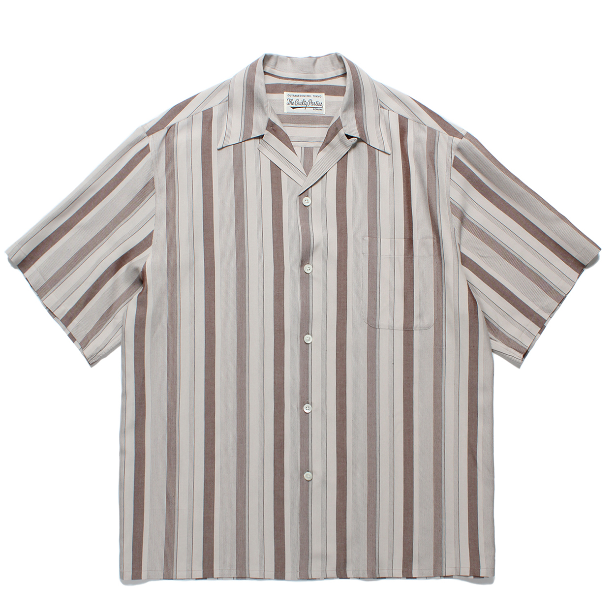 STRIPED OPEN COLLAR SHIRT S/S (TYPE-2)