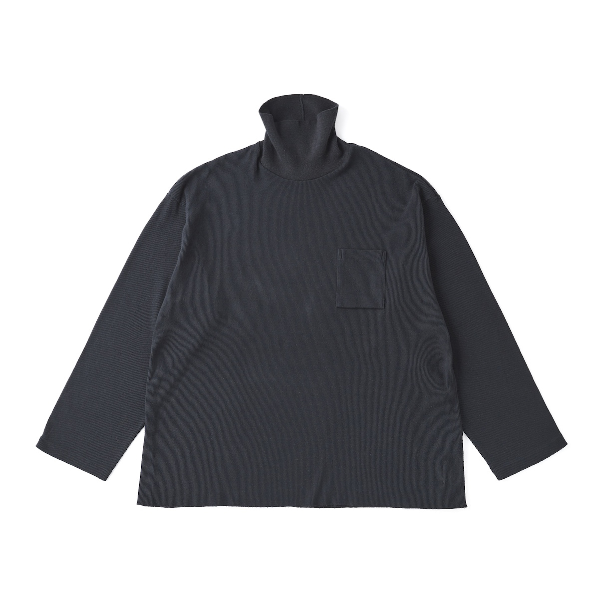 TURTLE-NECK SILK NEP RIBED TOPS
