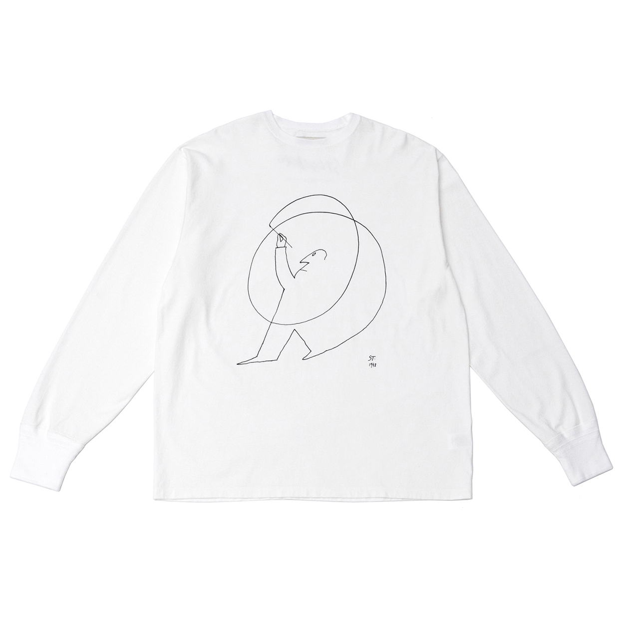 LONG SLEEVE CREW-NECK TEE (Saul Steinberg)