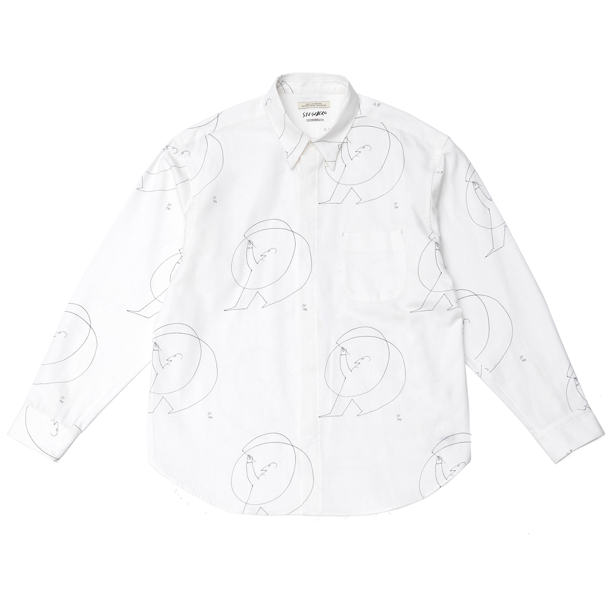HIDDEN BUTTON COLLAR SHIRTS (Saul Steinberg)