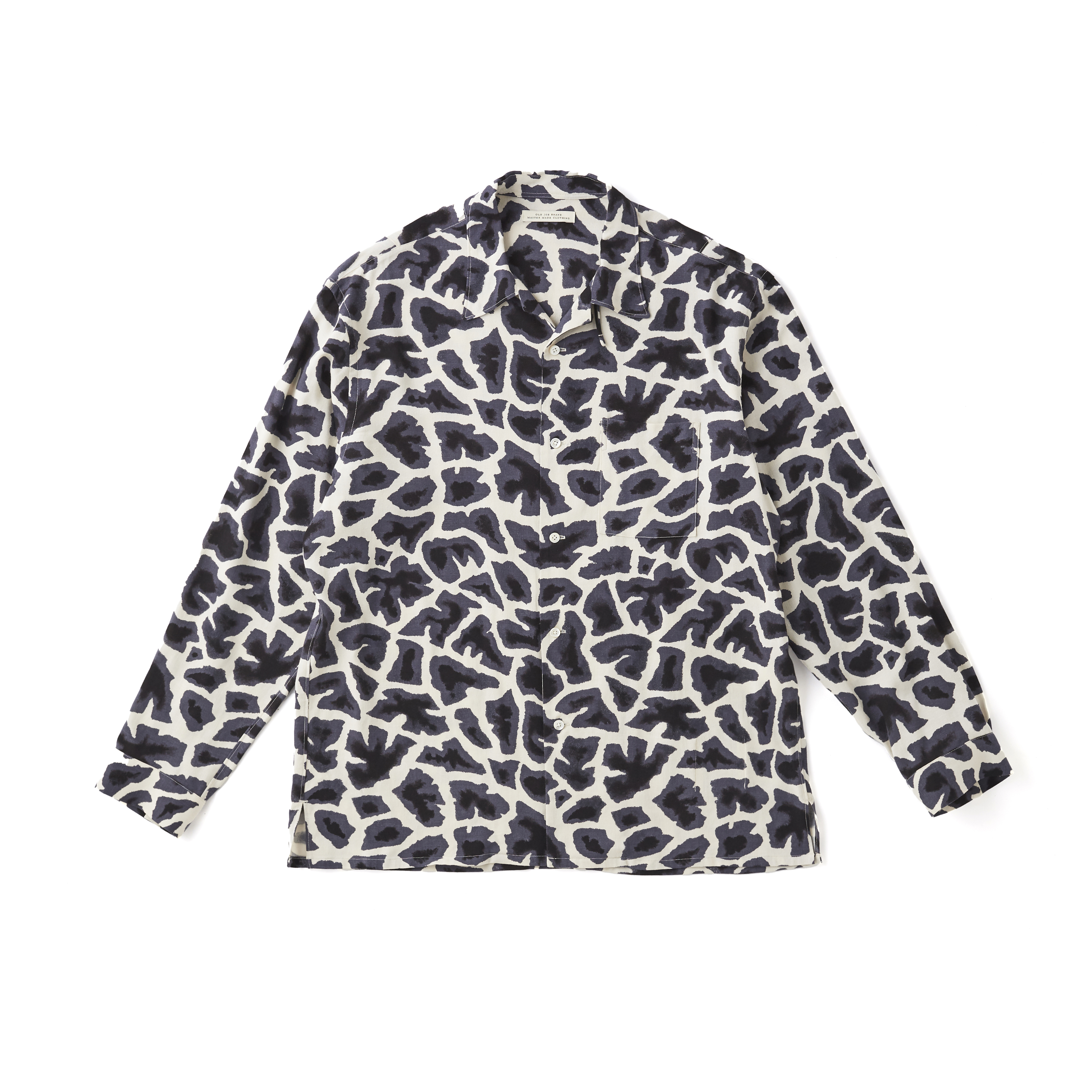 ORIGINAL PRINTED OPEN COLLAR SHIRTS (Giraffe) Long-sleeve