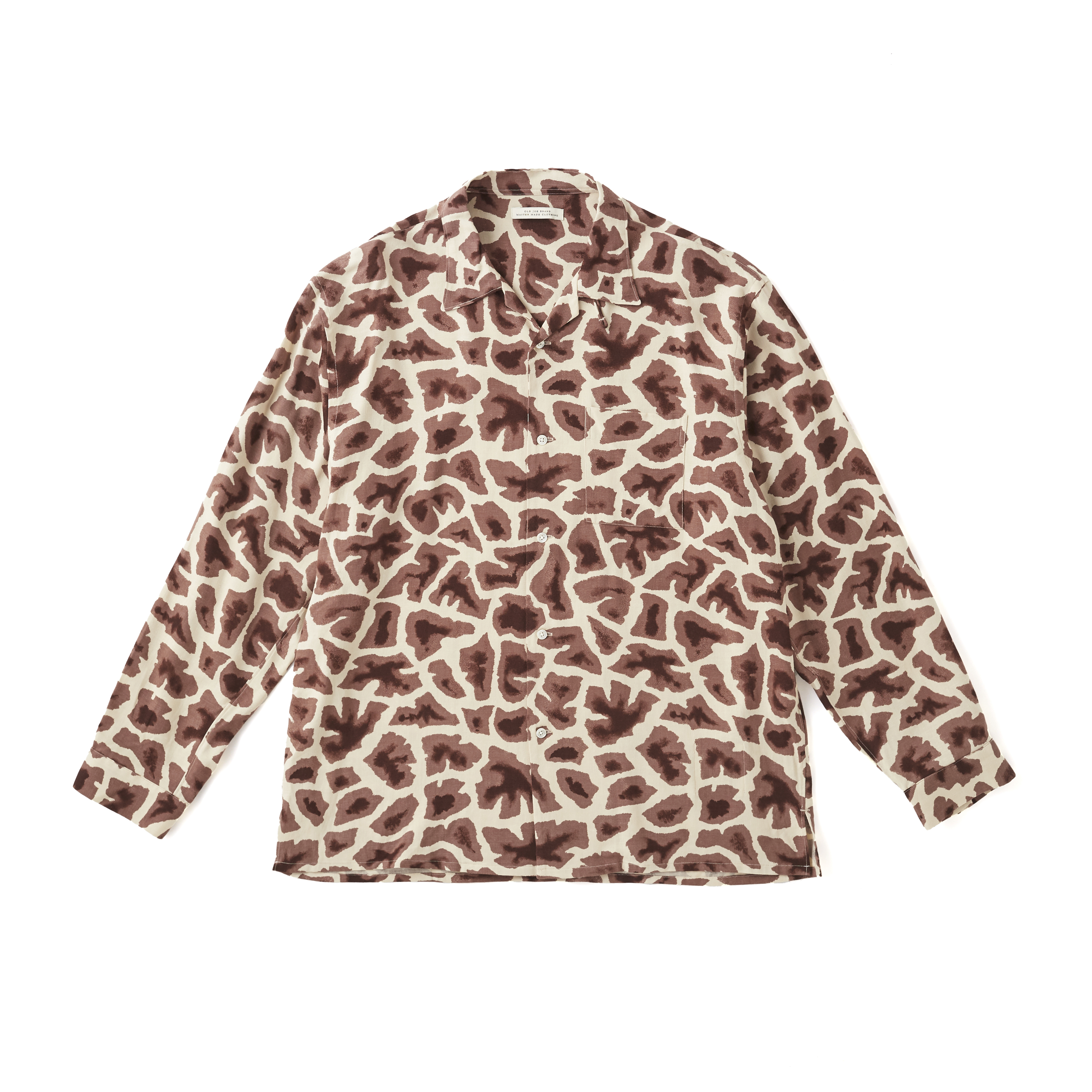 ORIGINAL PRINTED OPEN COLLAR SHIRTS (Giraffe) Long-sleeve
