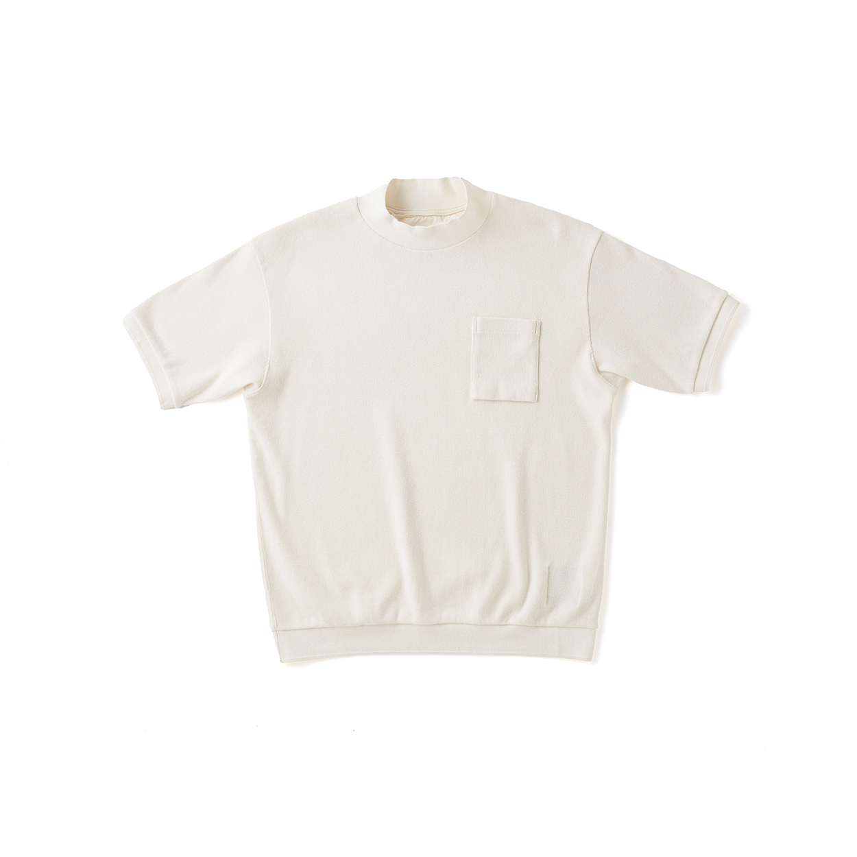 MOCK-NECK NEP RIBED TOPS