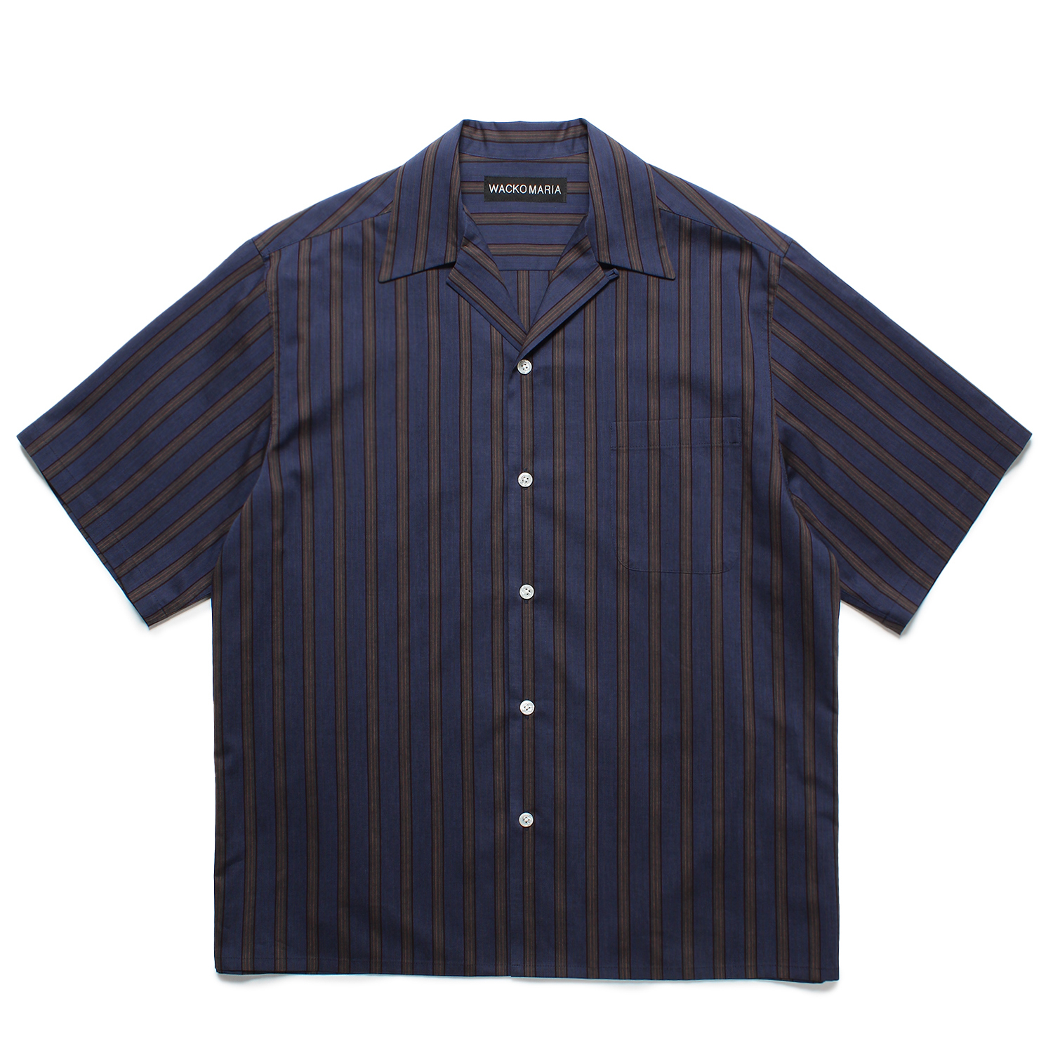 STRIPED OPEN COLLAR SHIRT S/S (TYPE-2)