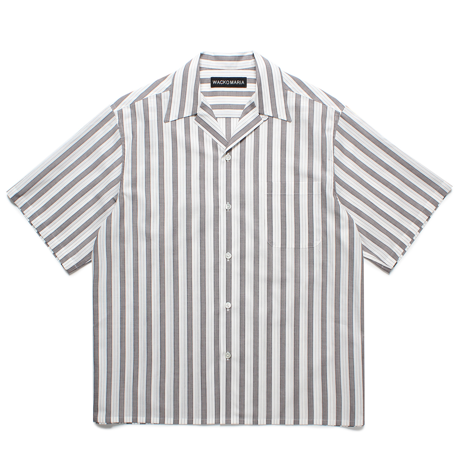 STRIPED OPEN COLLAR SHIRT S/S (TYPE-2)