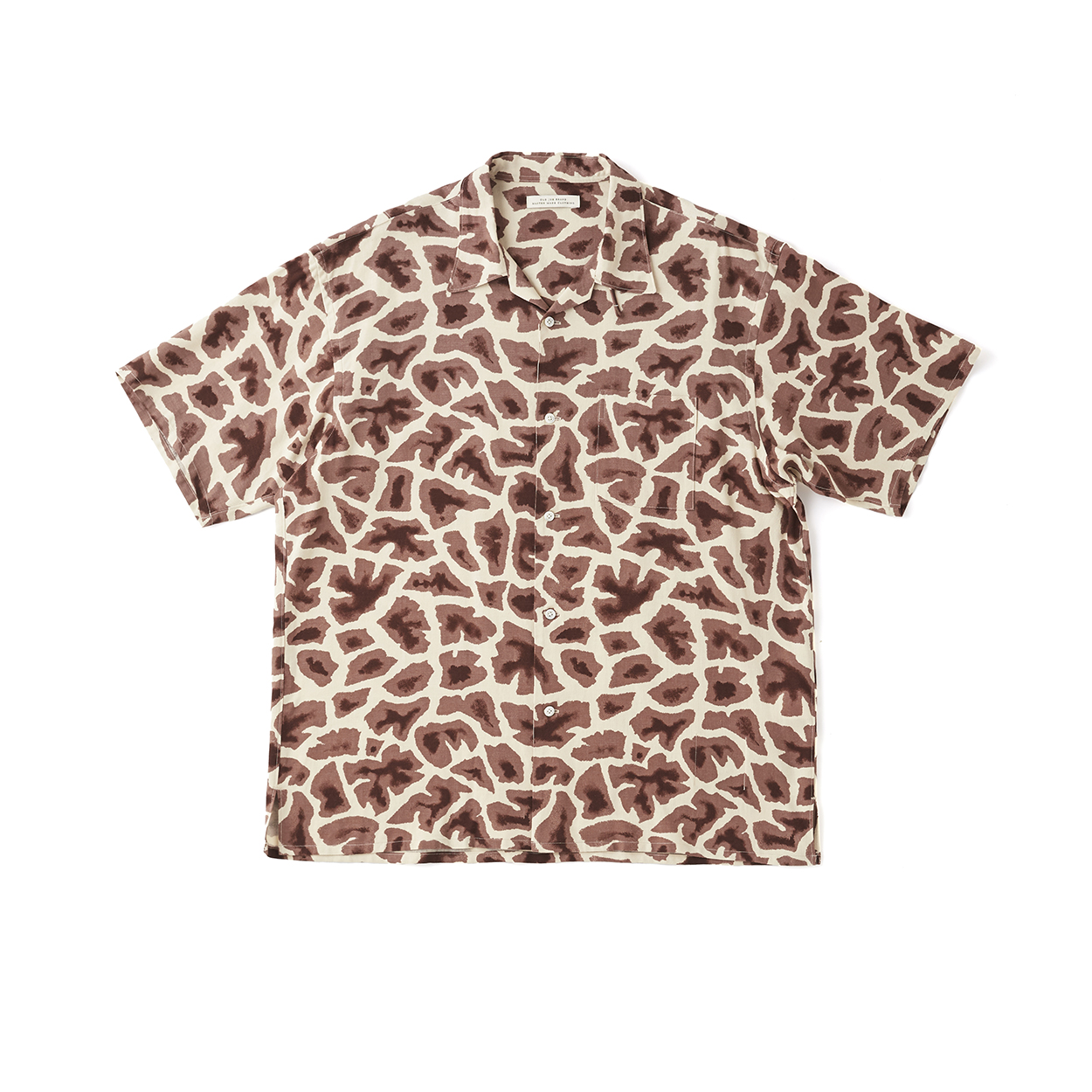 ORIGINAL PRINTED OPEN COLLAR SHIRTS (Giraffe) Short-sleeve