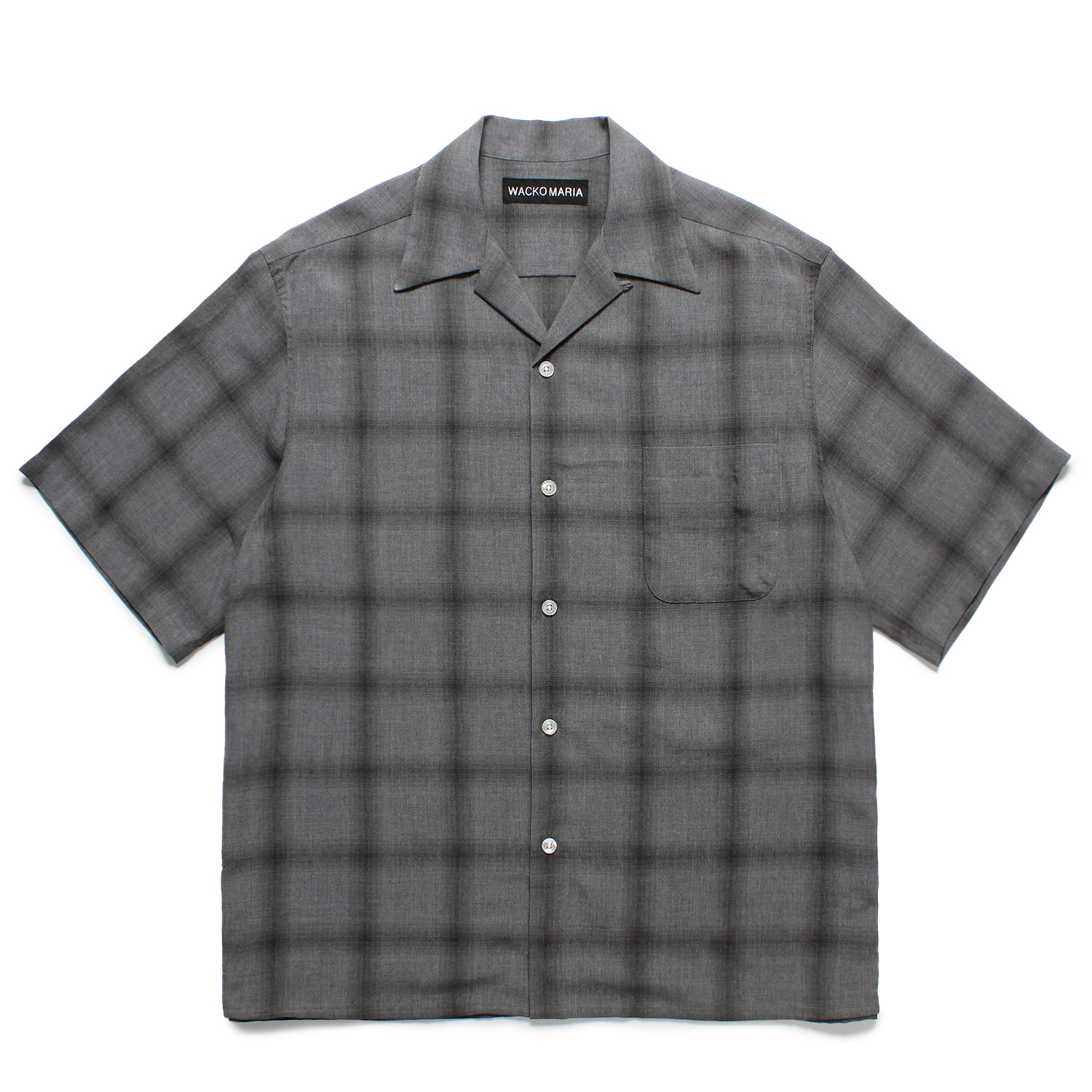 OMBRE CHECK OPEN COLLAR SHIRT S/S (TYPE-3)