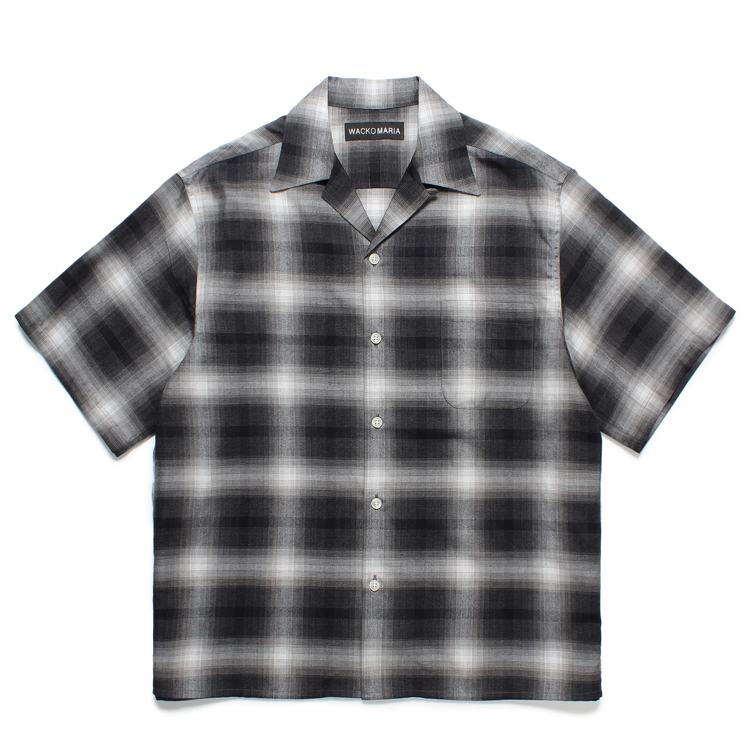 OMBRE CHECK OPEN COLLAR SHIRT S/S (TYPE-2)