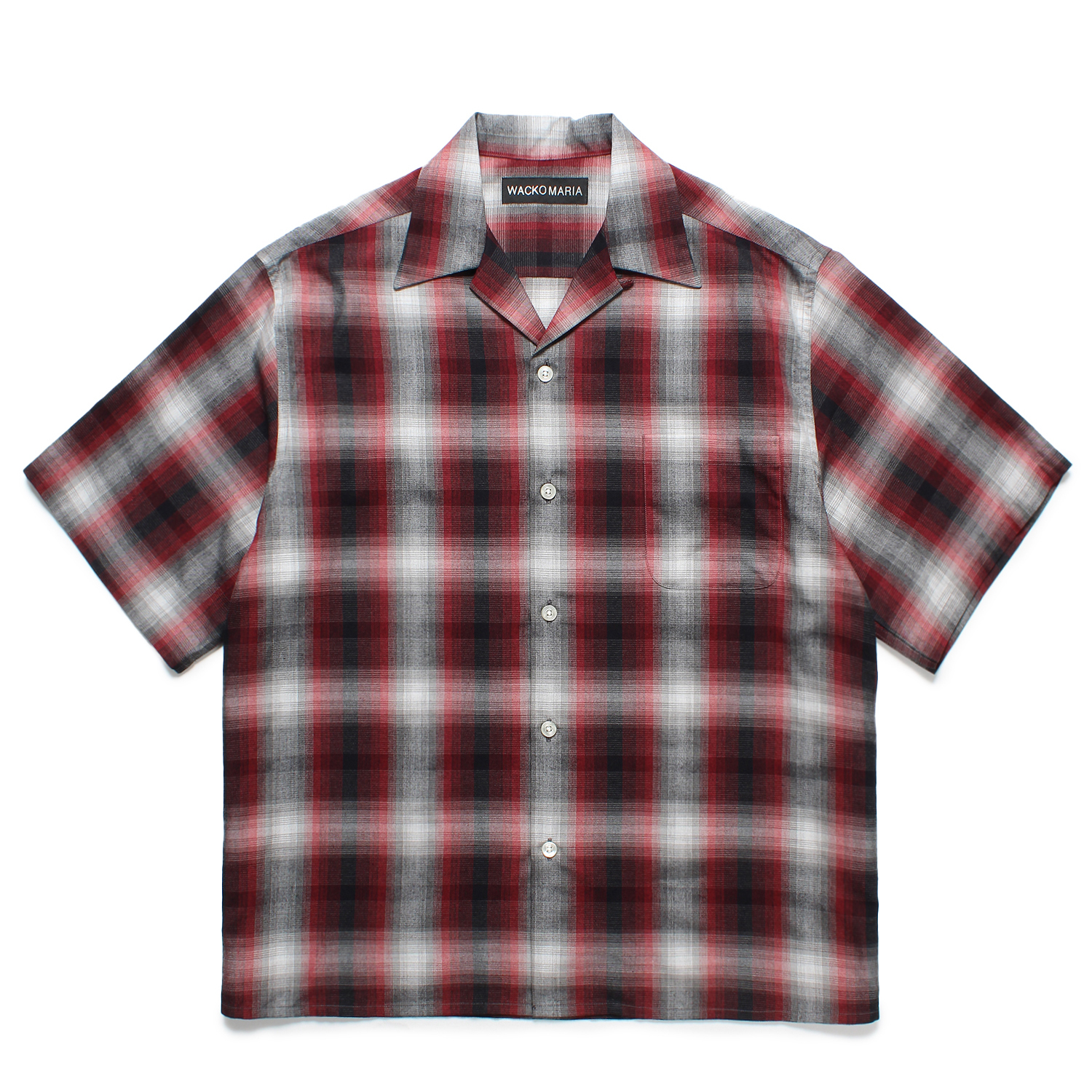 OMBRE CHECK OPEN COLLAR SHIRT S/S (TYPE-2)